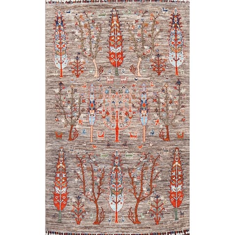 Decorative Tribal Kazak Oriental Area Rug Hand-knotted Wool Carpet - 4'1" x 5'10"