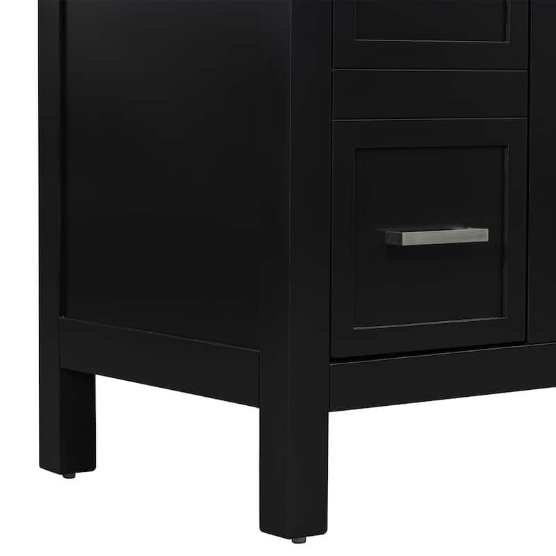 36 inch Freestanding Bathroom Vanity Set in White with Integrated Resin Sink