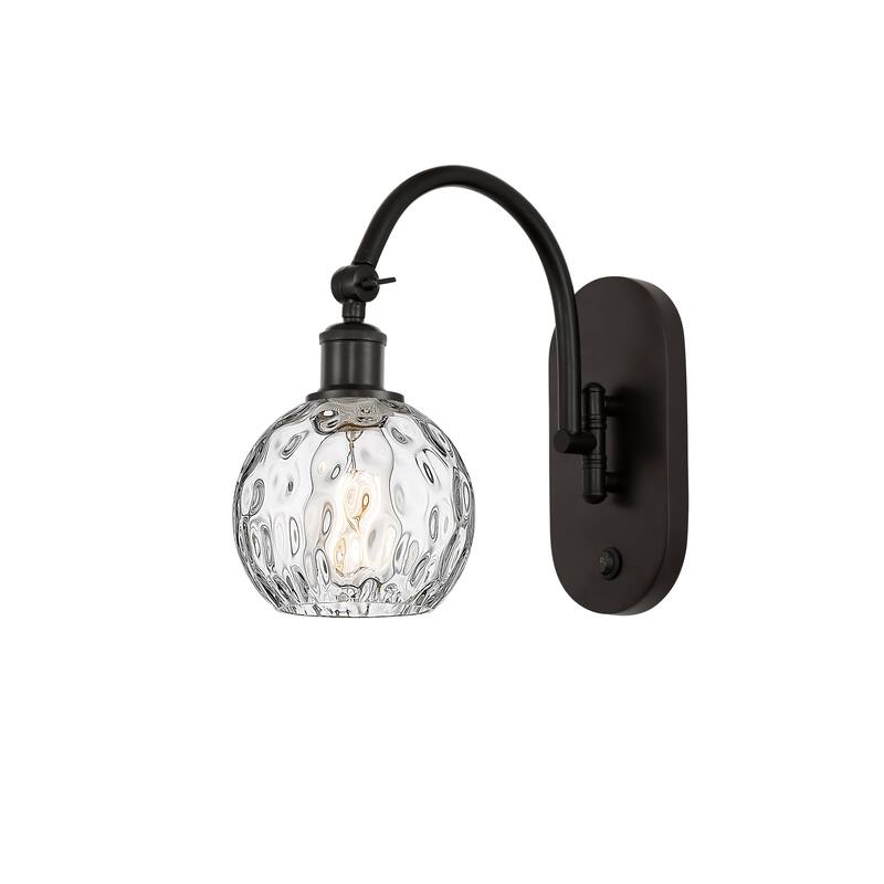Innovations Lighting Ballston Athens Water Glass 6" - 1 Light 6" Sconce - Arm Swivels Side To Side - Clear Water Glass/Oil Rubbed Bronze