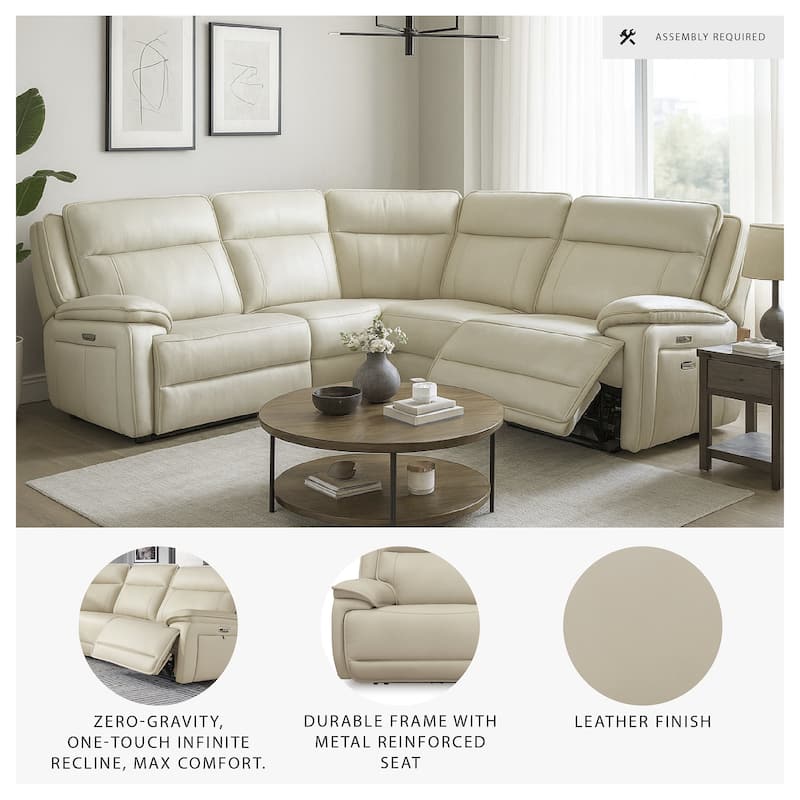 Signature Design by Ashley Double Deal Beige 4-Piece Reclining Sectional - 123"W x 90.75"D x 42.5"H