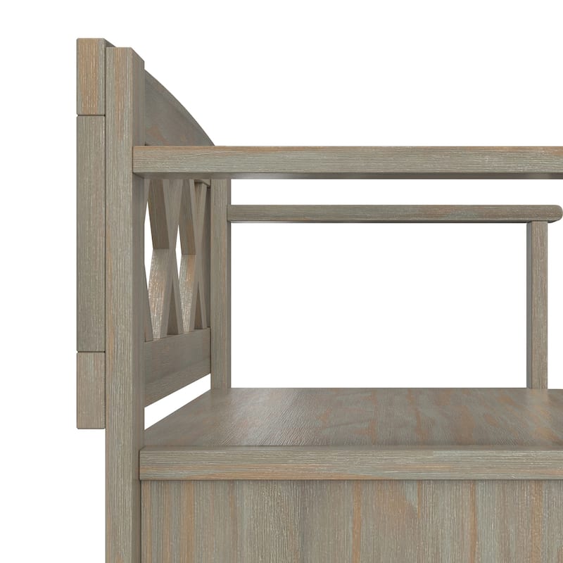 WYNDENHALL Halifax SOLID WOOD 36 inch Wide Transitional Small Entryway Storage Bench -  17"D x 36" W x 27.8"H