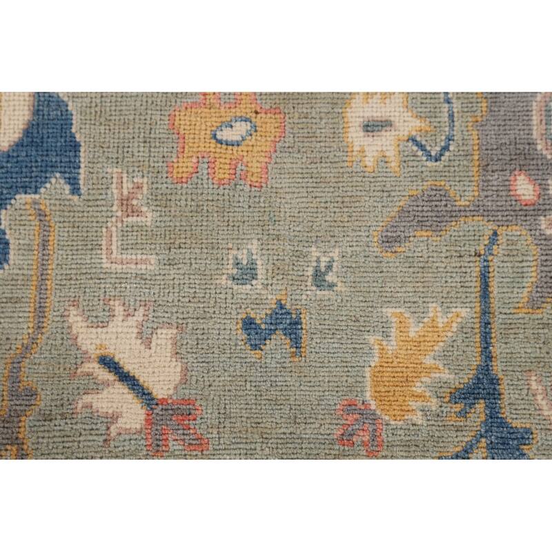 Sage Green Kazak Accent Rug Hand-Knotted Wool Carpet - 3'11" x 5'10"