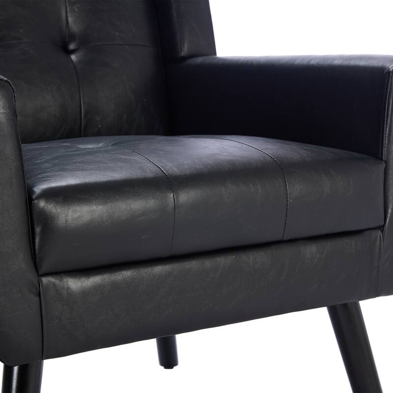 PU Accent Chair with Curved Back