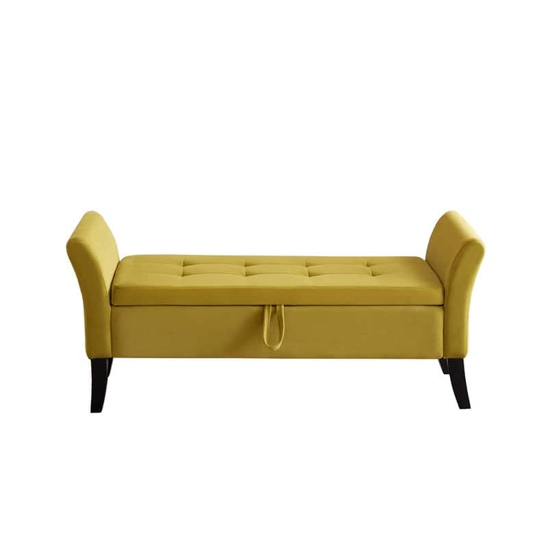Modern Velvet Storage Accent Bench-51.5" x 18.3" x 22"