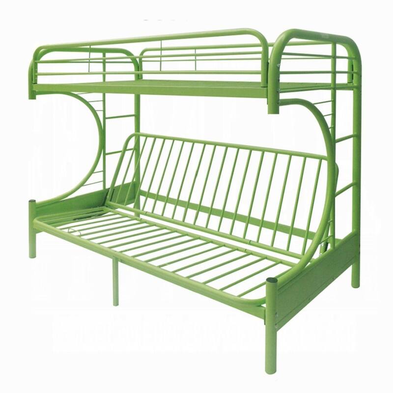 Metal Twin over Full Size Futon Bunk Bed, Green