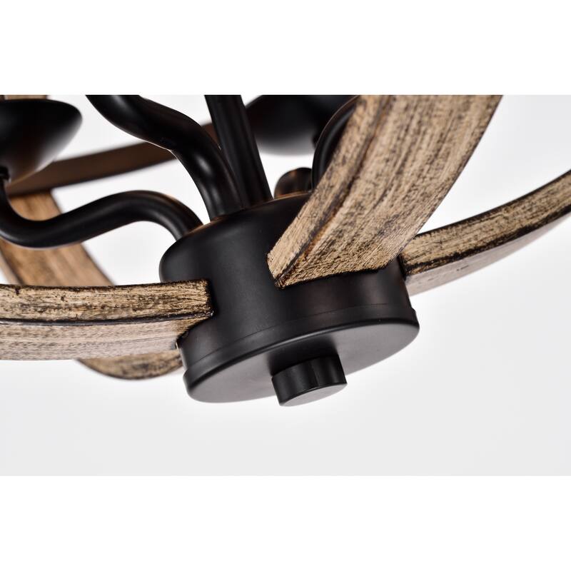 Ricky Matte Black 4-Light Metal Open Cage Semi-Flush Mount