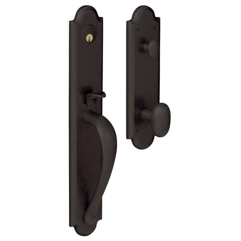 Baldwin Boulder Style Full Dummy Set Handleset with Oval Knob - Oil Rubbed Bronze