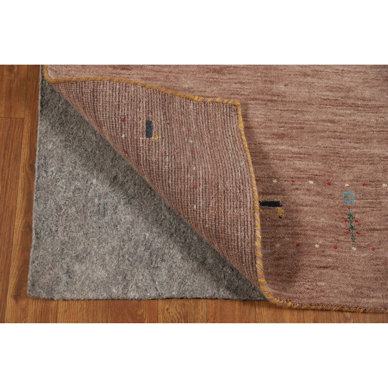 Tribal Gabbeh Indian Runner Rug Handmade Brown Oriental Wool Carpet - 2'8" x 10'0"