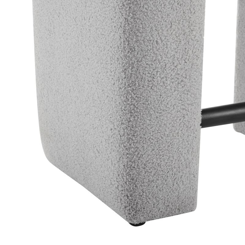 Unique Inverted U-shaped Counter Chairs Boucle Bar Stool Set of 2