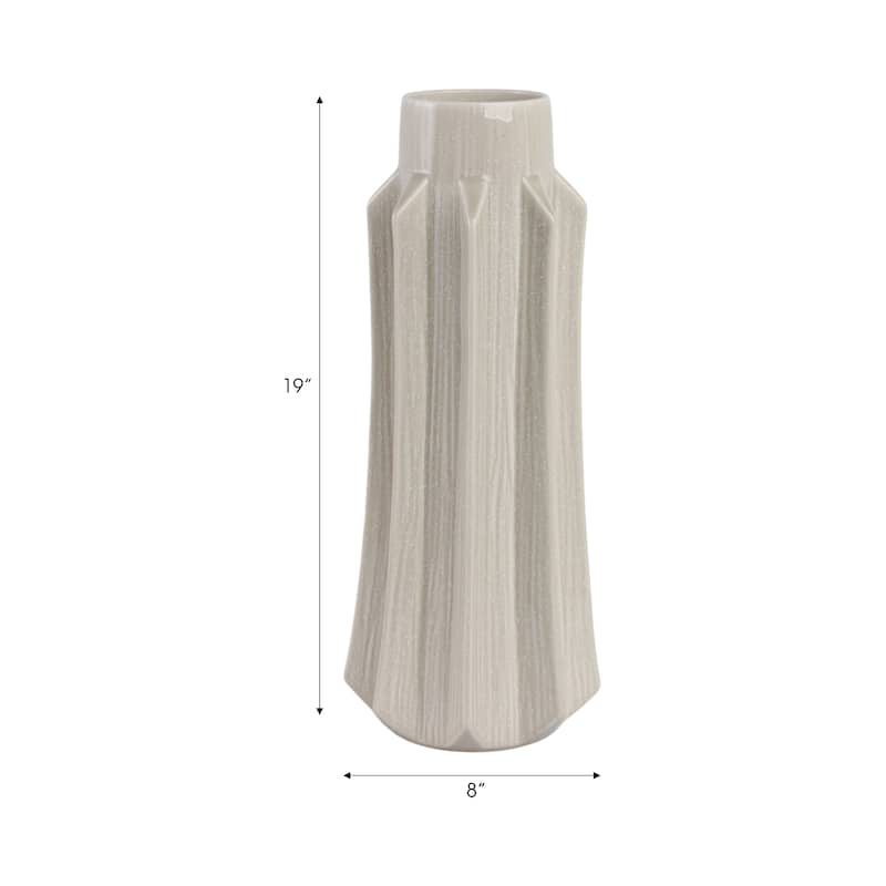 Ceramic Vase with Sculptural Swirl Design and Textured Detailing