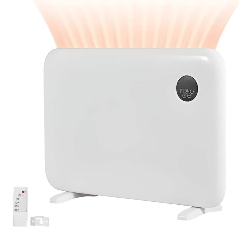 Fast Heating Panel Heater 1500W for Bathroom, Bedroom Living Room with Defrost and Timer - 26.77 x 3.50 x 16.93 in