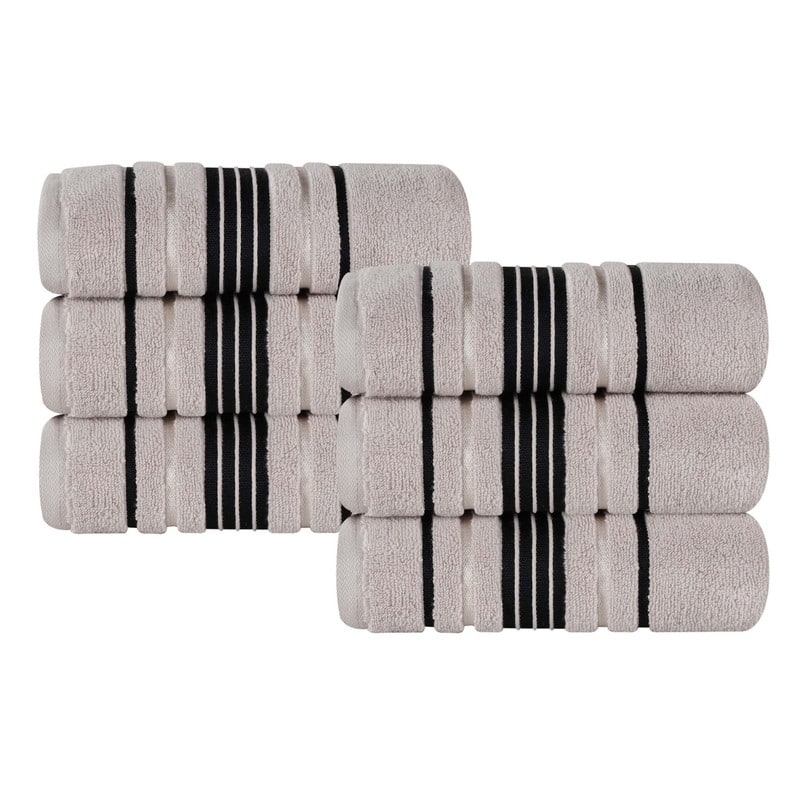 Superior Sadie Zero Twist Cotton Solid Hand Towel, Set of 6