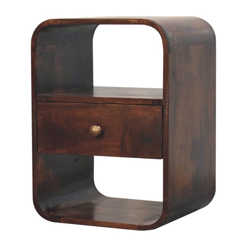 HomeRoots 22" Chestnut Solid Wood One Drawer Nightstand