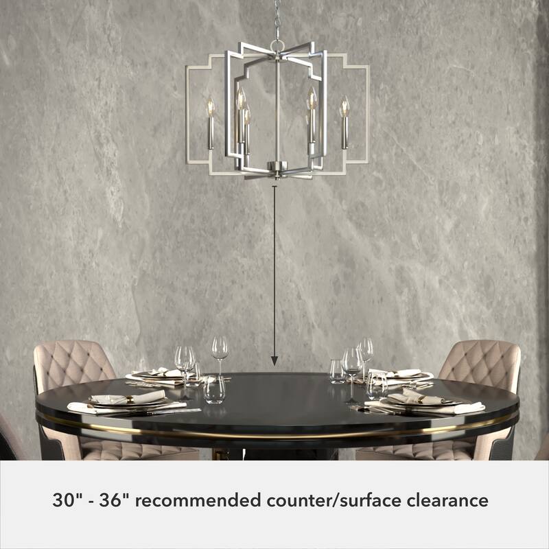 Hunter Zoanne 6-Light Modern Geometric Chandelier - Entry, Dining Room - Contemporary, Transitional