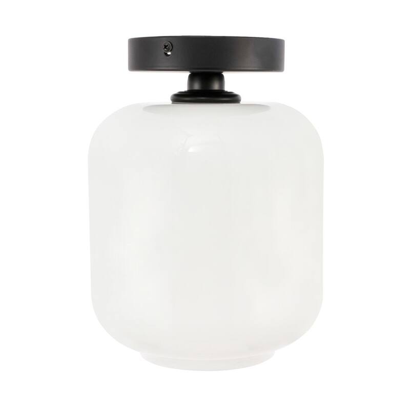 Collins 1-light Glass Cylinder Shade Flush Mount Fixture