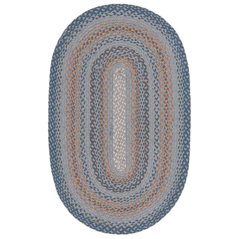 SAFAVIEH Handmade Braided Ilsabe Cotton Rug - 4' x 6' Oval - Grey/Brown