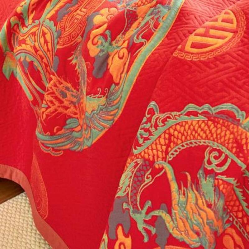 Chic Reverisible Cotton Throw Blanket Red