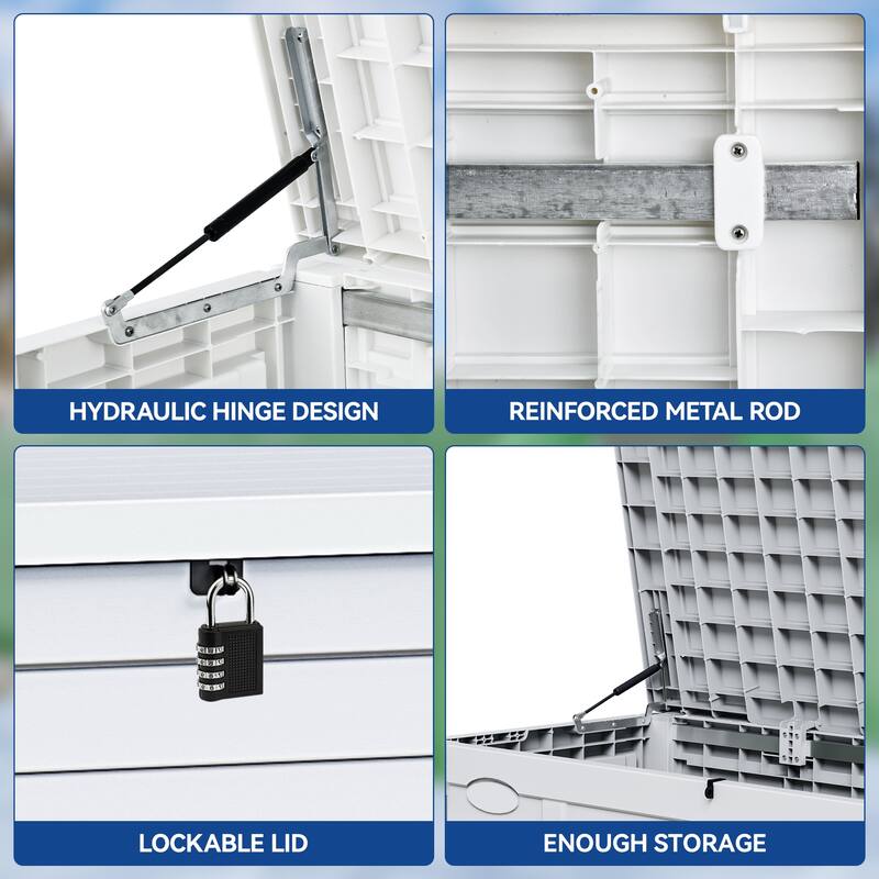 120 Gallons Water Resistant Lockable Deck Box