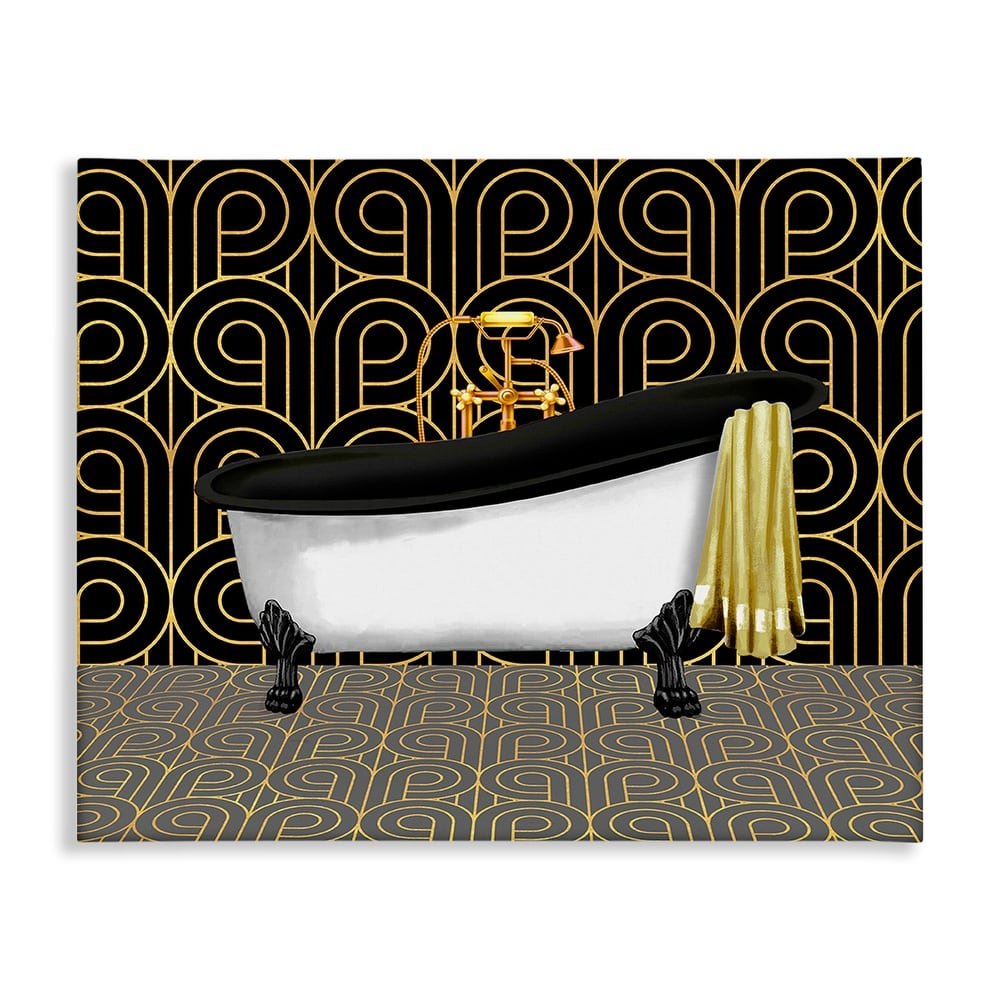 Stupell Bathroom in Deco Style Canvas Wall Art Design By Conrad Knutsen