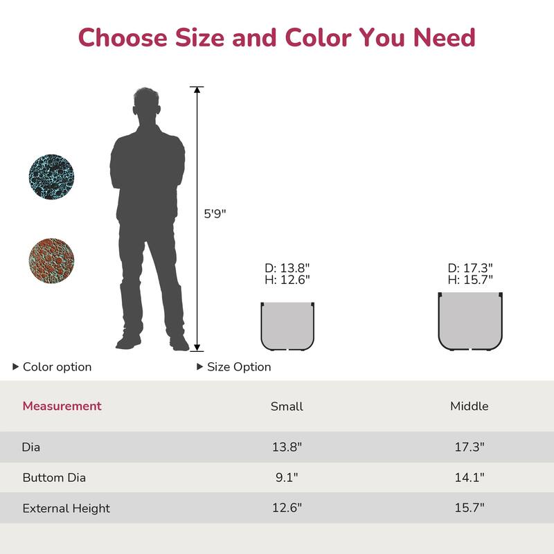 Concrete Round Cylindrical Planter / Pot with Drainage Holes