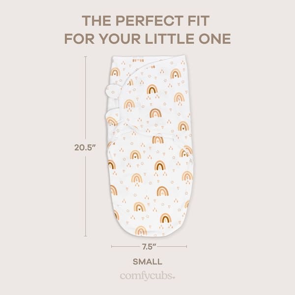 dimension image slide 3 of 6, Easy Swaddle Blanket, 3 Pack - 100% Cotton by Comfy Cubs