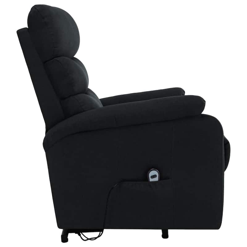 vidaXL Power Lift Massage Recliner Black Fabric - 28.7" x 35.6" x 40.4"