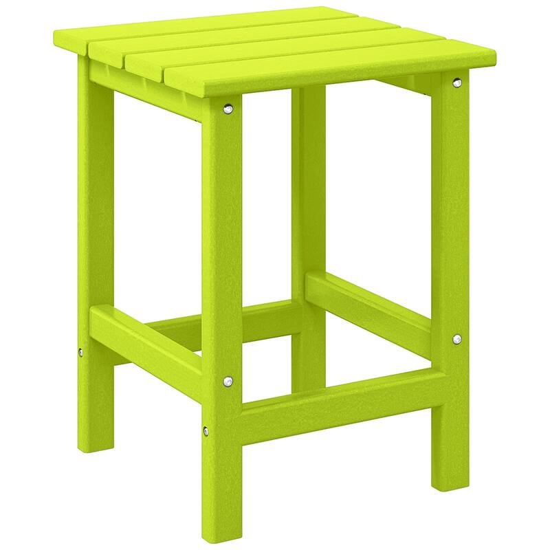 Laguna Hdpe All Weather Outdoor Patio Square Side Table - Lime