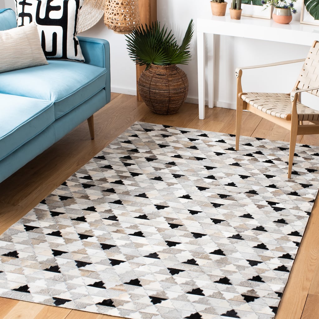 SAFAVIEH Flatweave Studio Leather Hasna Modern Rug