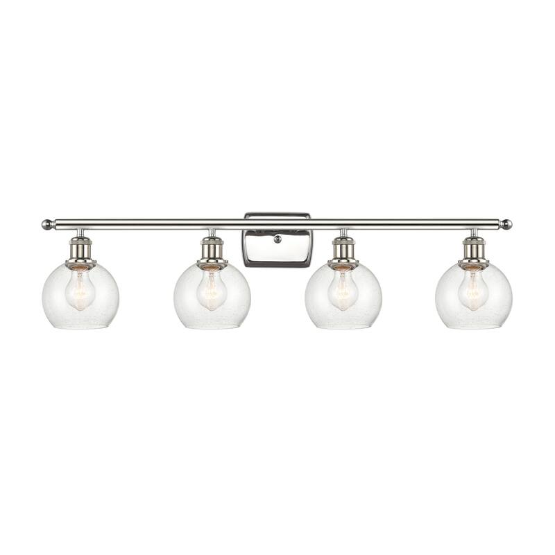 Innovations Lighting Athens - 4 Light 36" Bath Vanity Light - 6" Shade - Polished Nickel Finish/Seedy