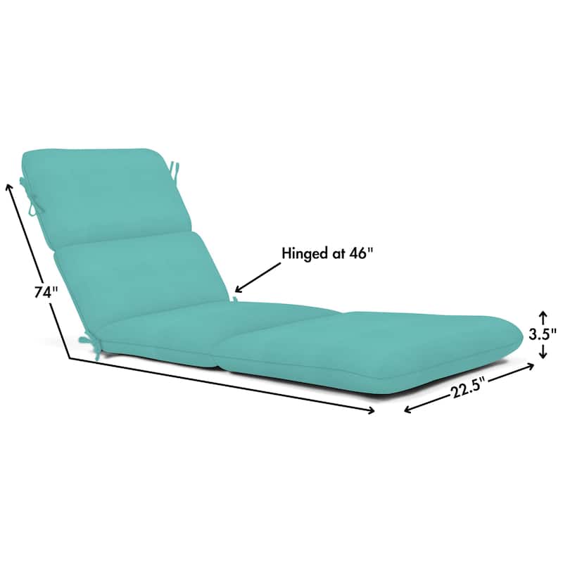 Casual Cushion Sunbrella® Fabric 1-Piece Outdoor Chaise Cushion, 22.5"W x 74"L - 22.5"W x 74"L
