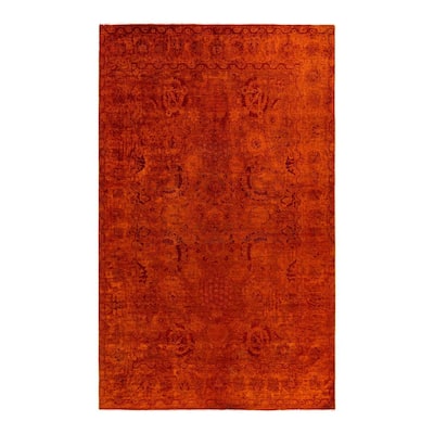 Contemporary Overdyed Wool Hand Knotted Area Rug - 6' 2" x 9' 5"