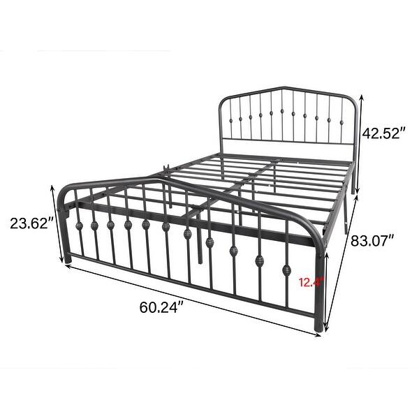 Queen Black Steel Platform Bed Frame Bed Bath & Beyond 37290690