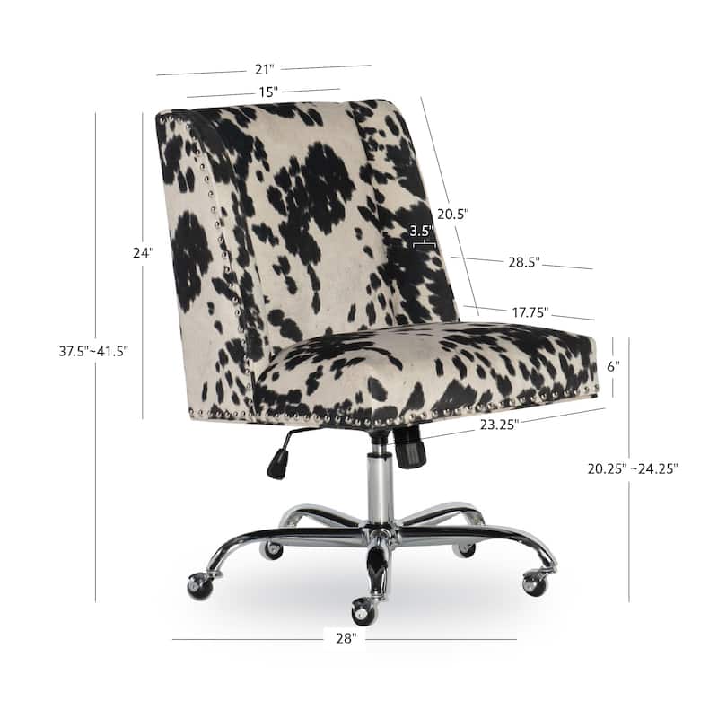Violet Cow Print Office Chair
