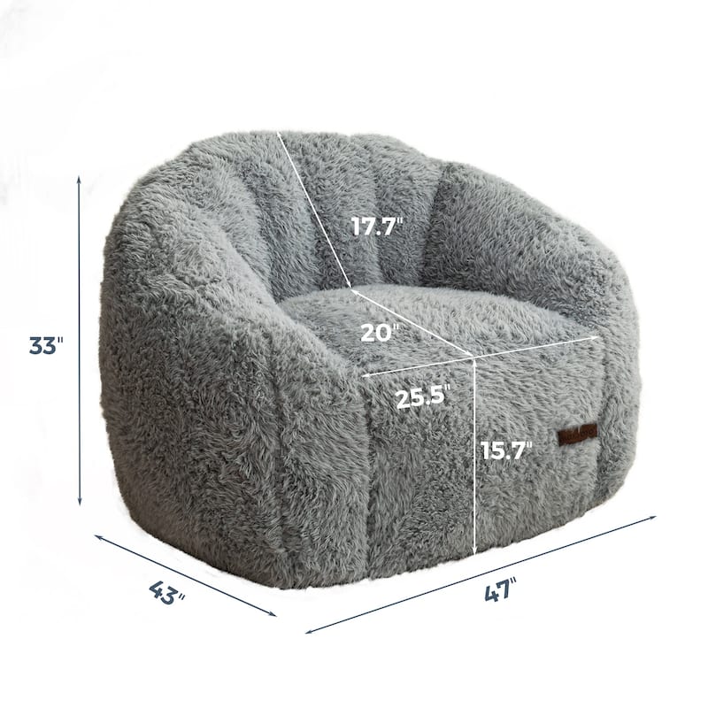 Giant Bean Bag Chair,Shell-Shaped Oversized Bean Bag Chair with Fille