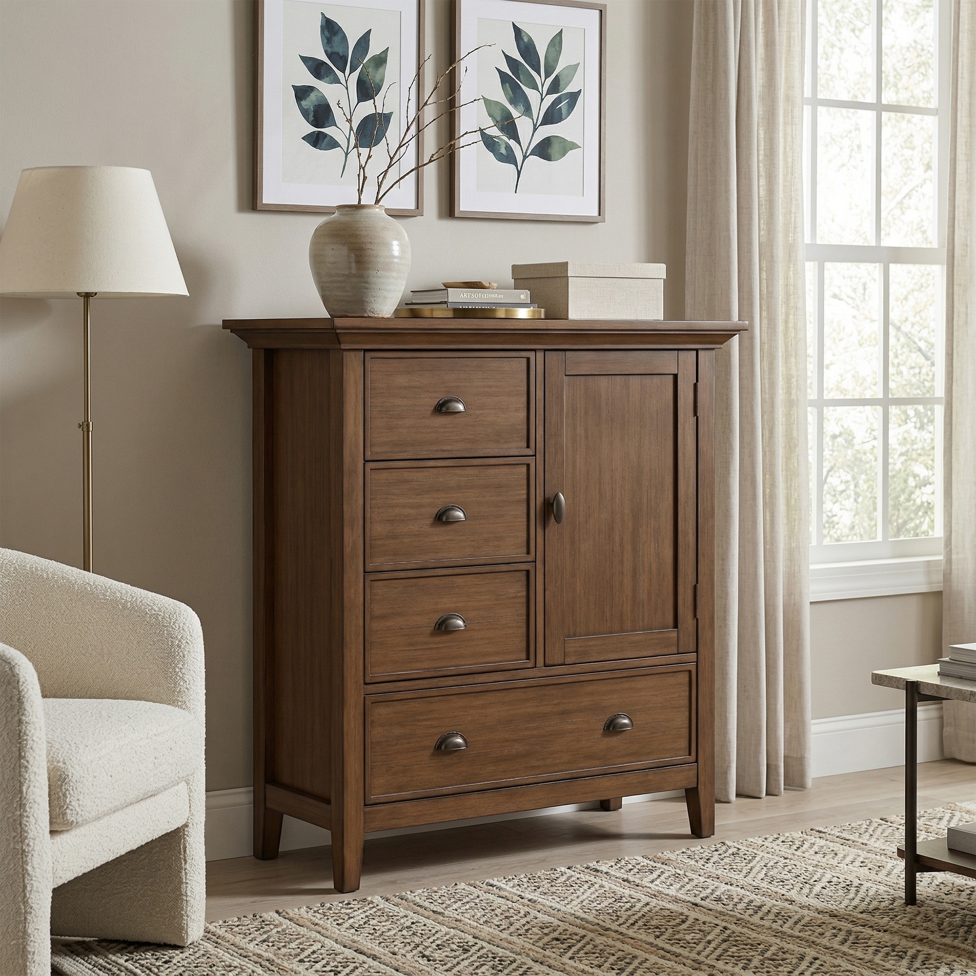 WYNDENHALL Mansfield SOLID WOOD 39 inch Wide Transitional Medium Storage Cabinet - 39"w x 17"d x 42" h