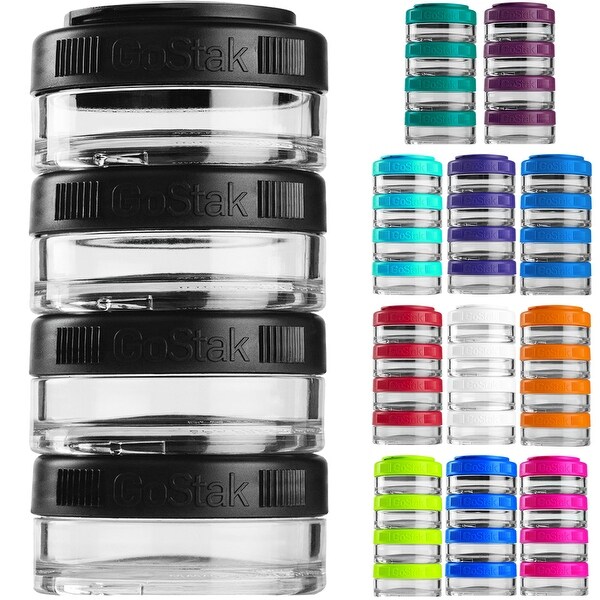 Blender Bottle GoStak 40cc 4Pak Twist n' Lock Storage Jars - Bed