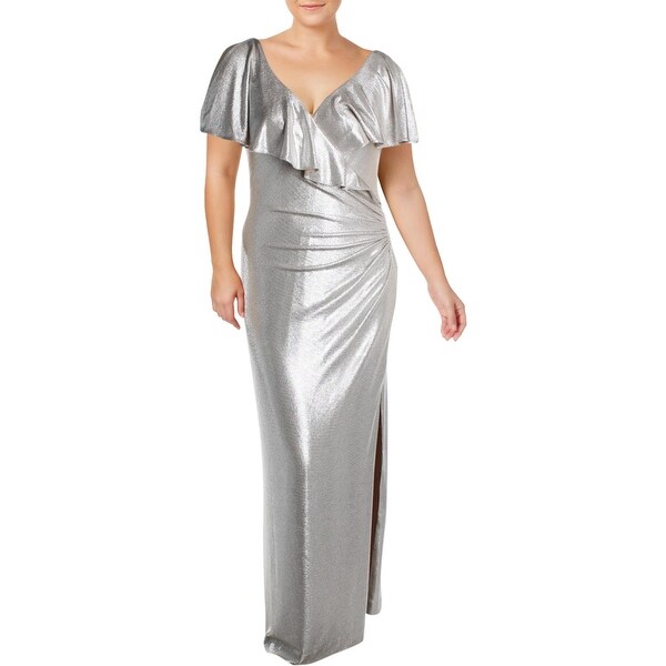 metallic evening dress