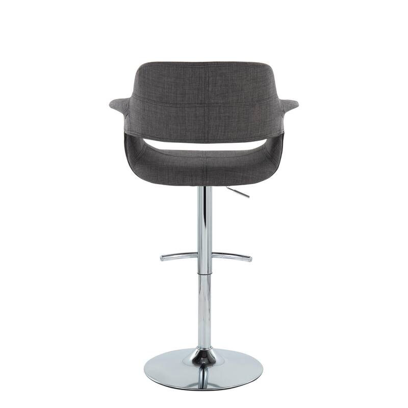 Lumisource Barstool with Swivel in Black and Charcoal, Set of 2 - 19"Lx23.5"Wx39-47.5"H