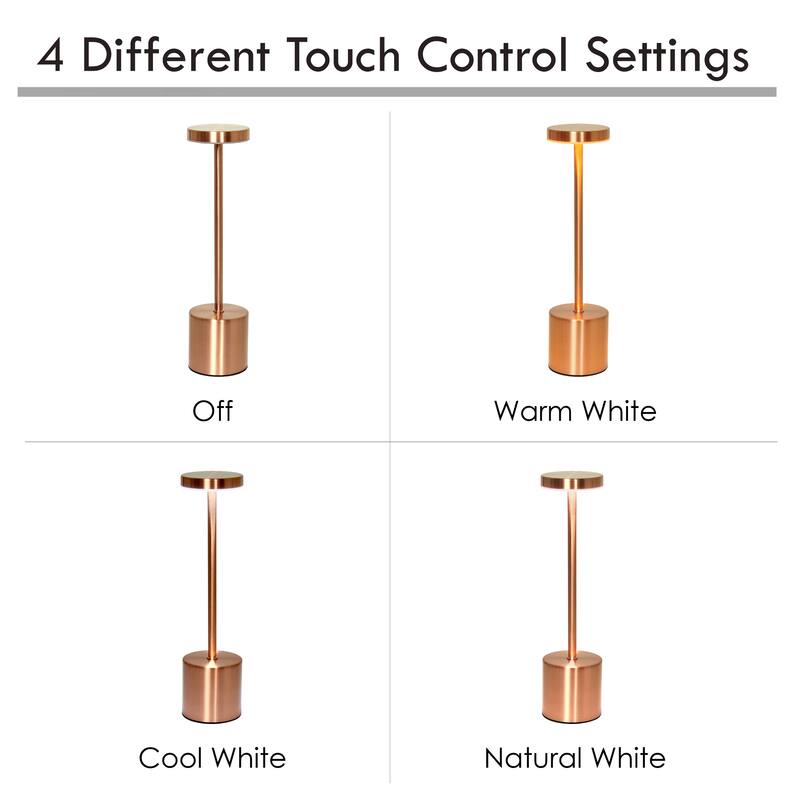 LED Mushroom Disc Desk Lamp with Touch Sensor - 12.75" - Copper Finish