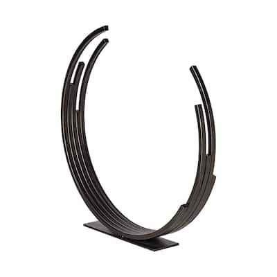 HomeRoots 20" Black Iron Modern Abstract Tabletop Sculpture