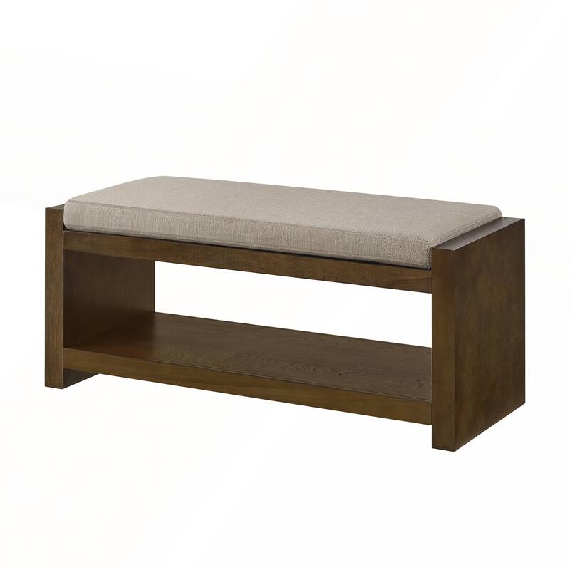 40in Accent Bench with Lower Shelf Shoe Rack
