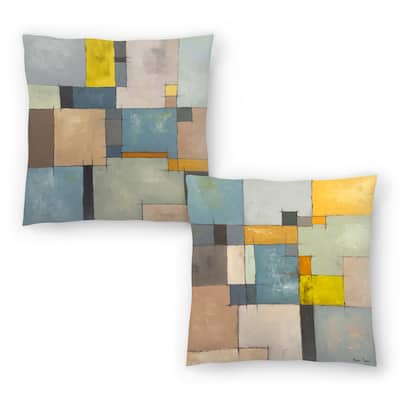 Abstract 10 and Abstract 11 - Set of 2 Decorative Pillows