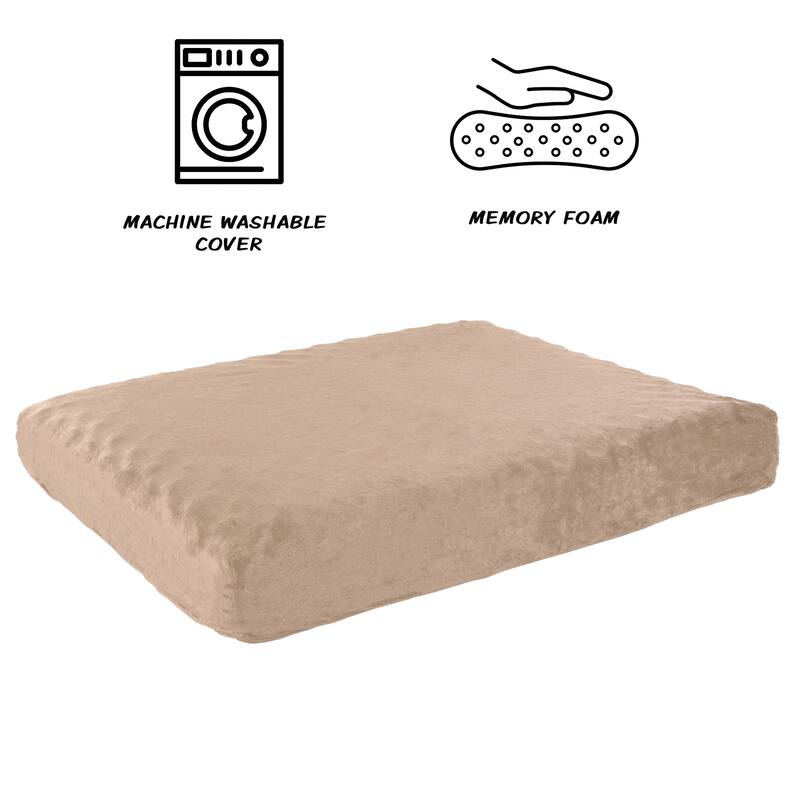 Petmaker 2-Layer Orthopedic Memory Foam Dog Pet Bed with Machine Washable Cover