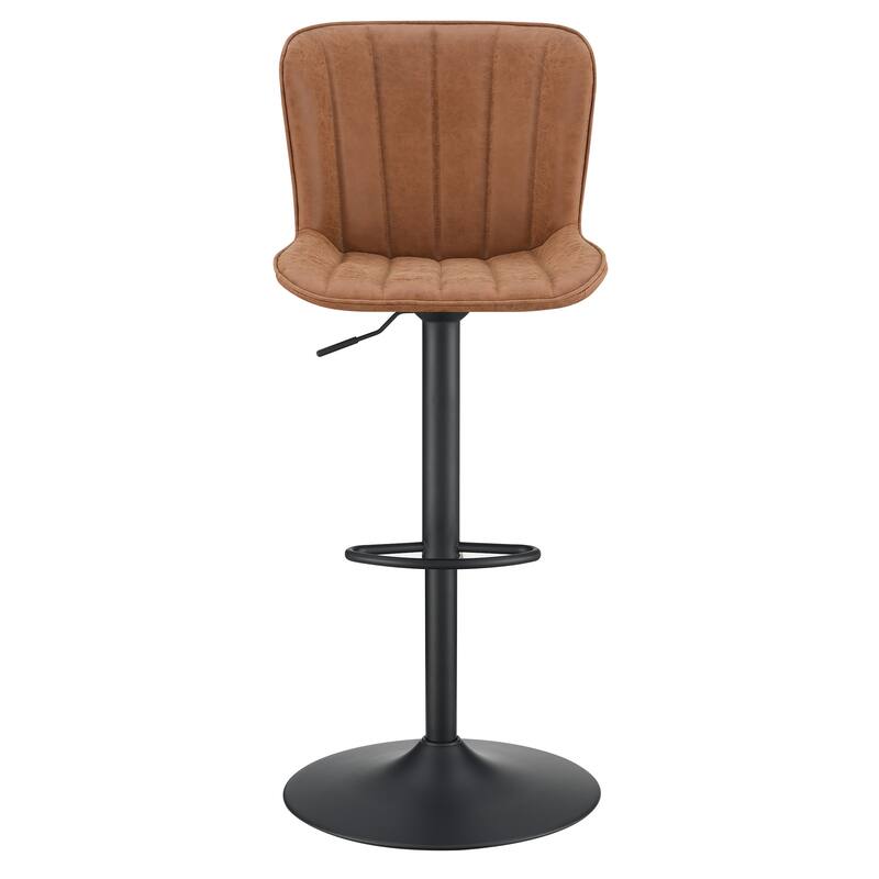 OS Home and Office Furniture Kirkdale Adjustable Stool 2-Pack in Sand Faux Leather