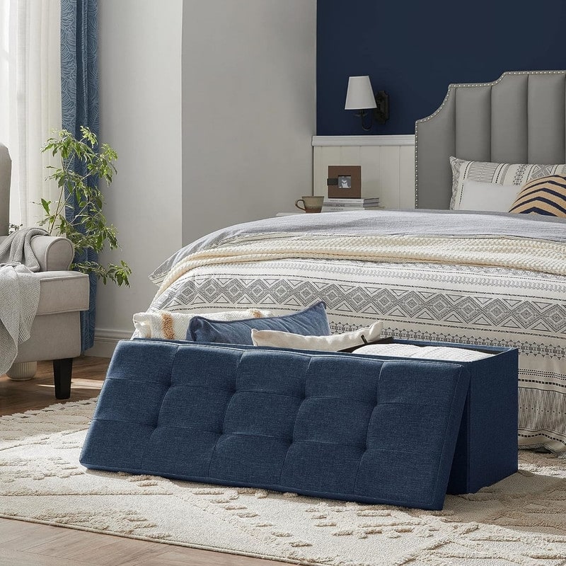 43 Inches Folding Storage Ottoman Bench
