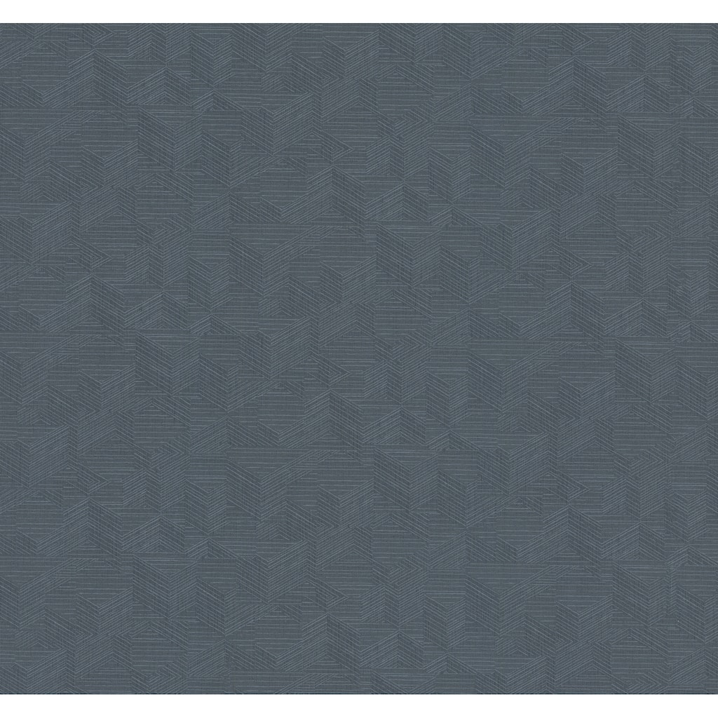 Warner Naila Indigo Geo Weave Wallpaper