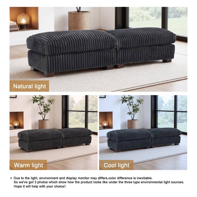 Fauxfur Ottoman Bench