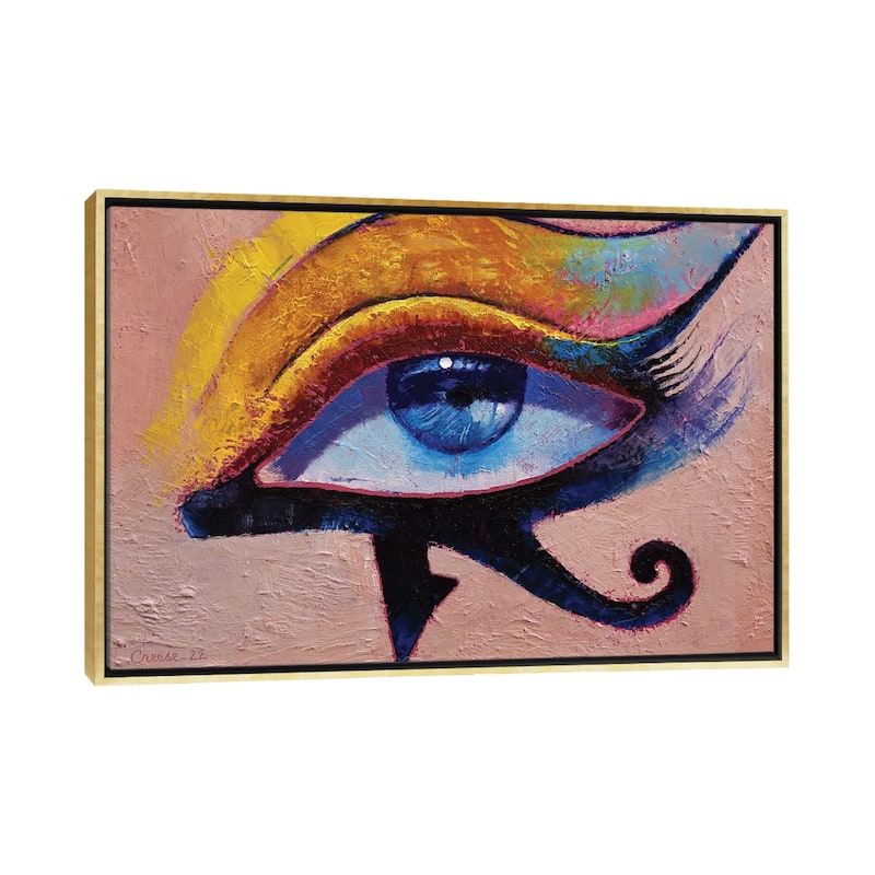 iCanvas "Eye Of Horus" by Michael Creese Framed - Gold - 18x26