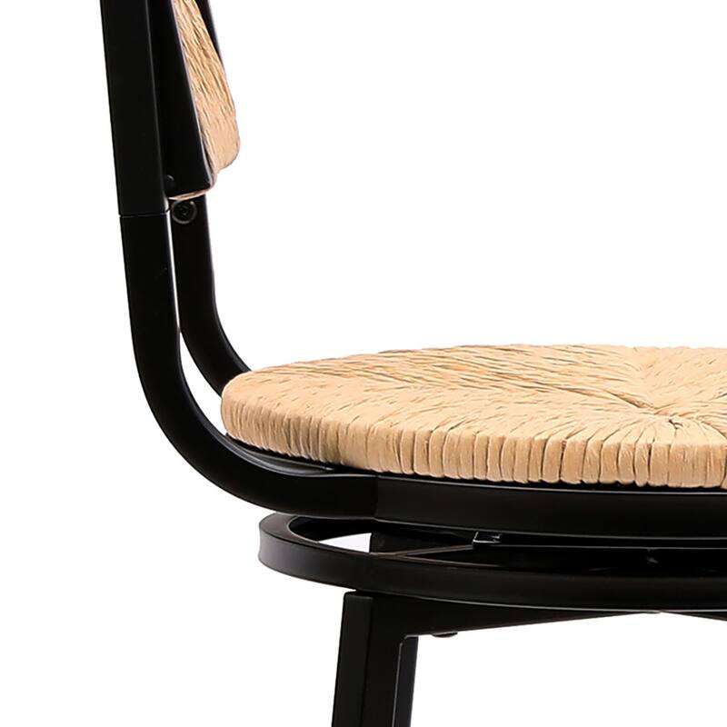 Modern Farmhouse Style Set of Two 360 Degree Swivel Armless Bar Stools