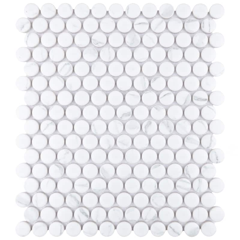 Merola Tile Metro Penny Matte White 9-3/4 Inch X 11-1/2 Inch Porcelain Mosaic Tile (8.0 Sq... | The Home Depot Canada